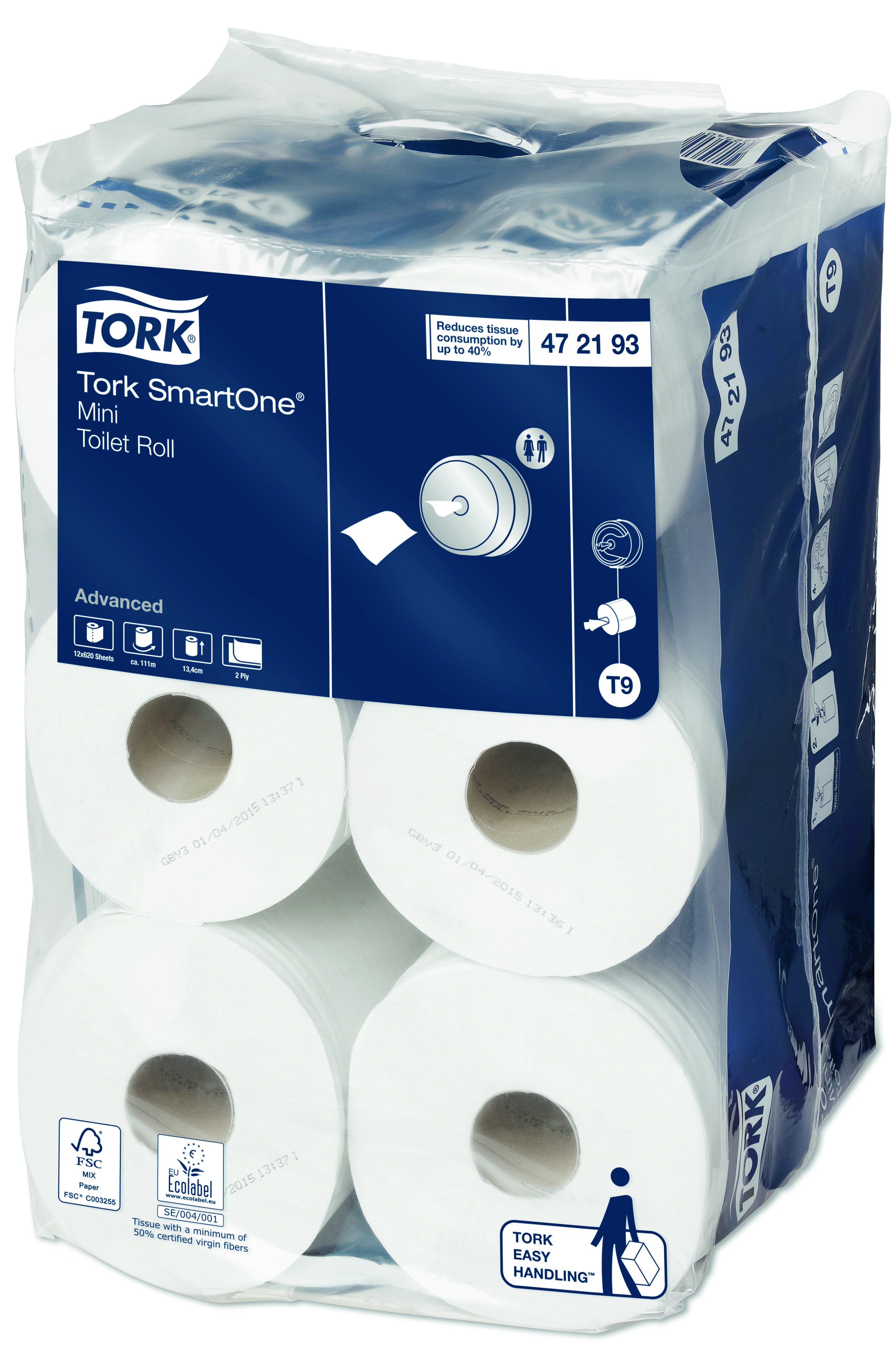 Tork SmartOne mini Toilettenpapier 2lg,weiß 12 Rollen a 112m T9