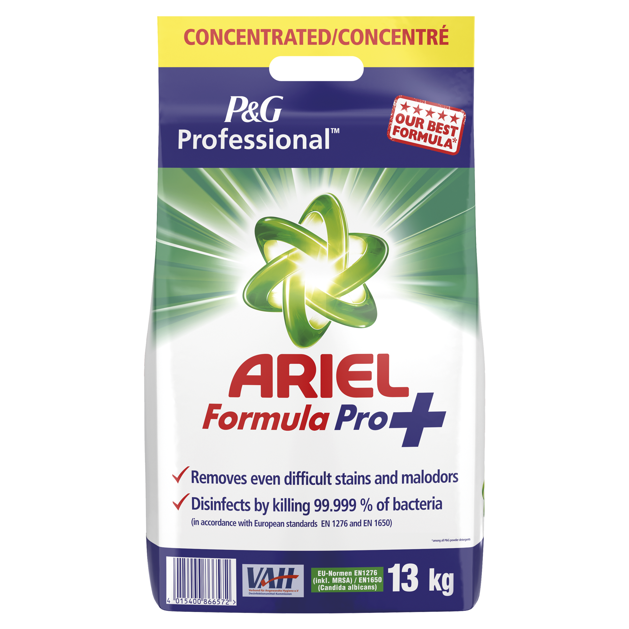 Ariel Formula  PRO+ Vollwaschmittel,,13 kg / Sack , Desinfektions-Pulver
